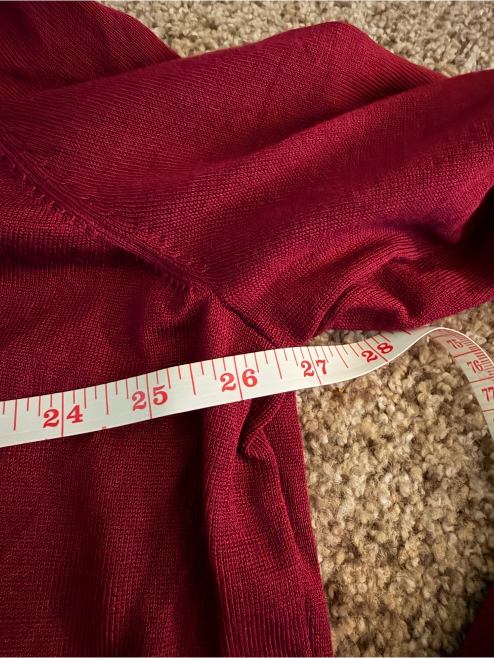 Karen Scott Women’s Open-Front Knit Cardigan Burgundy Rayon Blend Sz 3X Office - Picture 7 of 9